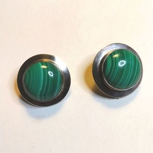 MALACHITE STERLING POST EARRINGS